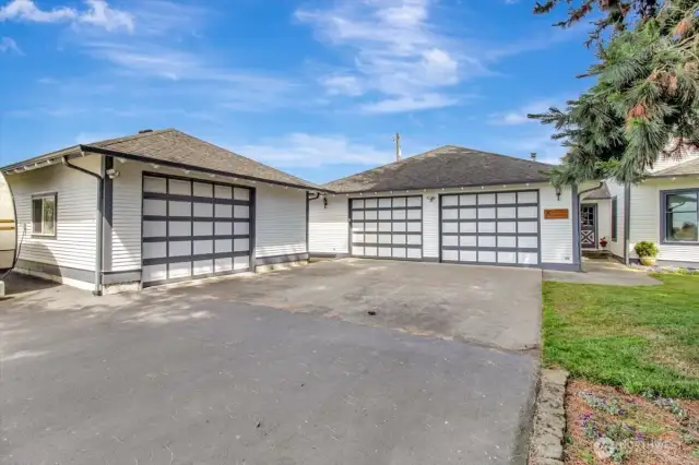 Attached garage and detached garage