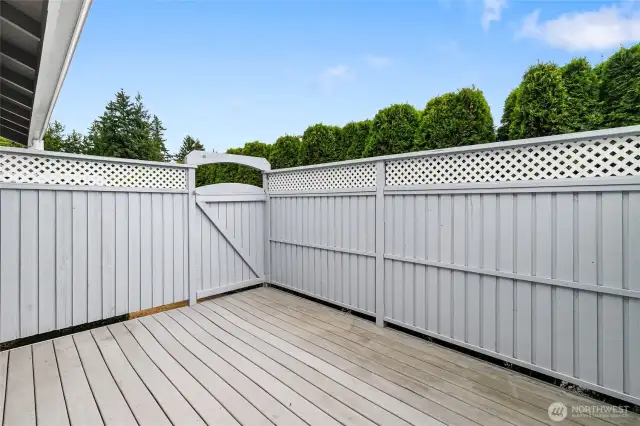 Large and private back deck