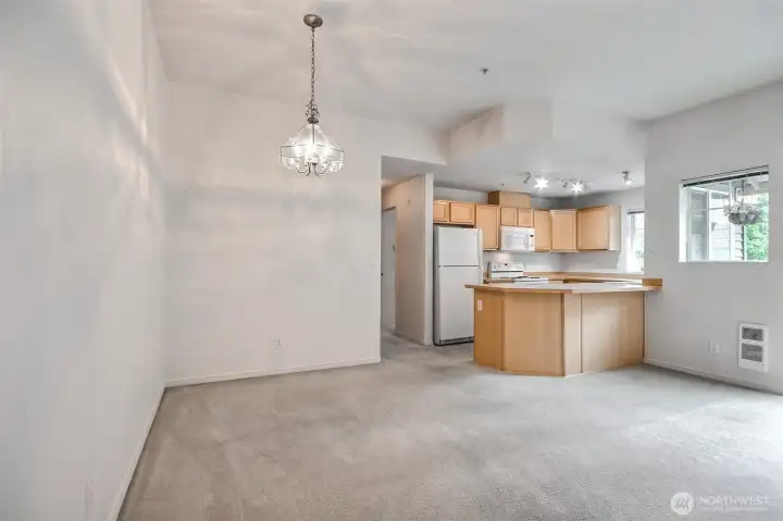 Dining room off of the kitchen.