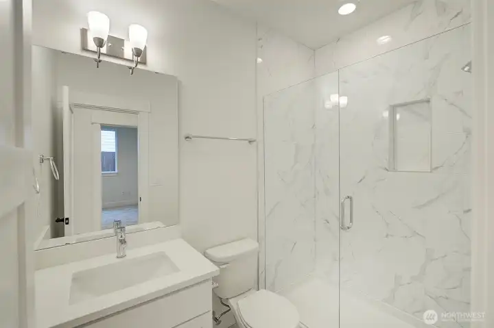 Bathroom opposite flex room.