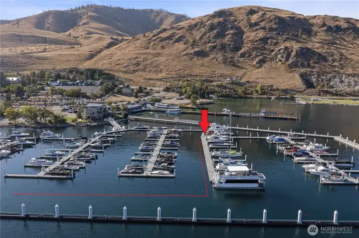 With slips on just one side of B Dock, navigating your boat in and out is a cinch! Notice the extensive breakwaters.