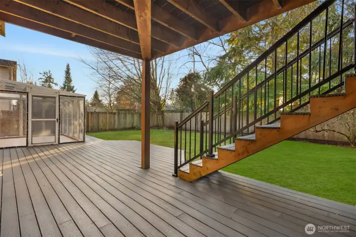 Trex composite patio is ready for year round enjoyment