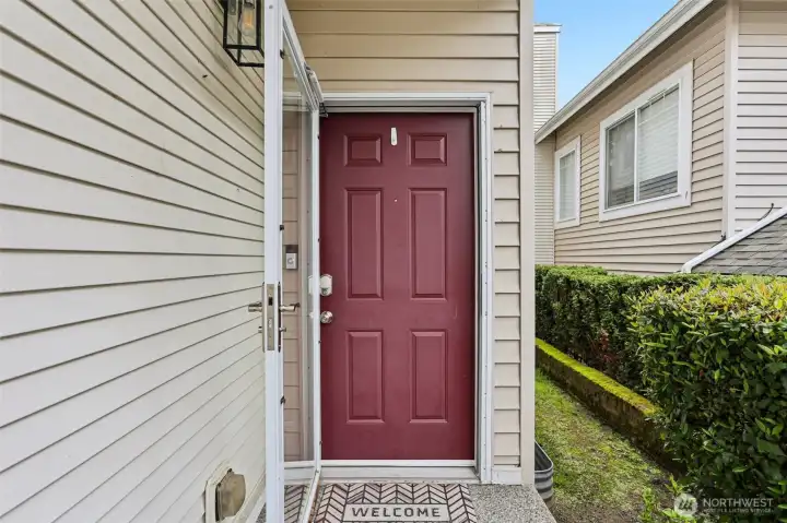 Private entryway tucked away for added comfort