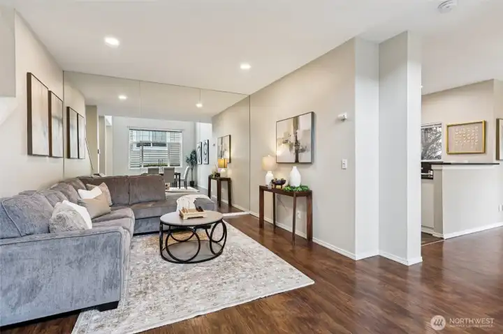 Spacious living area with an open layout that flows seamlessly into the dining space