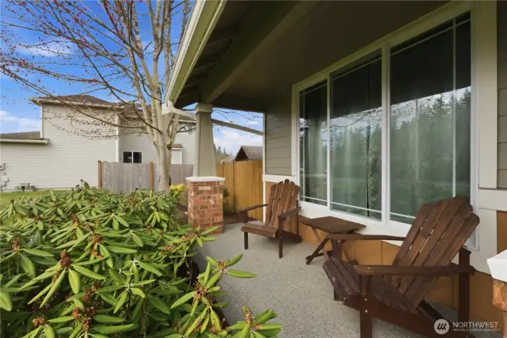 Front Porch ideal for Starting and Ending the day with Your Favorite Beverage and Snacks