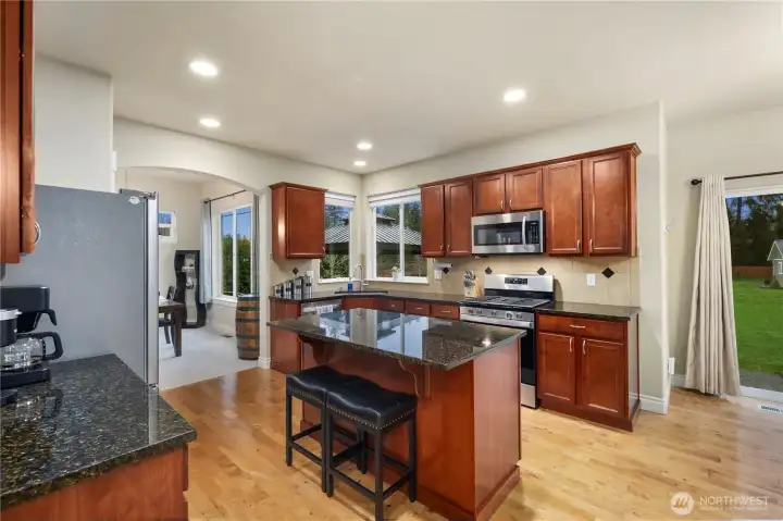 You can fit 2 stools for the Kitchen Island