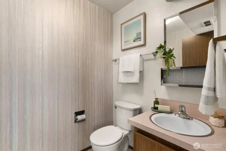 Half bath off second living area.