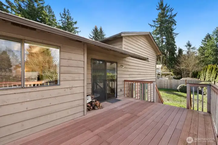 Back deck is spacious and private.