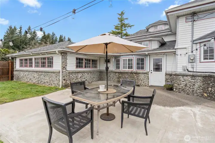 Private outdoor patio with propane hookup—ideal for entertaining, BBQs, and gatherings.