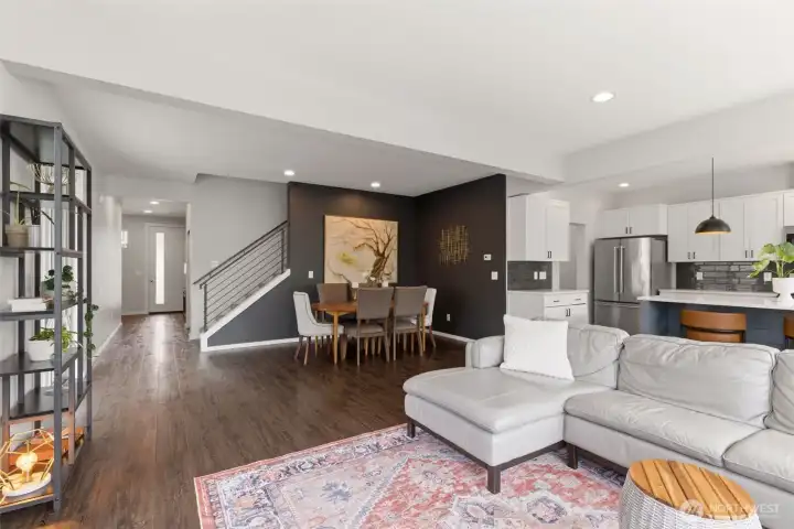 Next to the fridge is the mudroom and walk in pantry