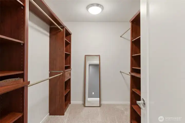 Primary closet with built in closet system