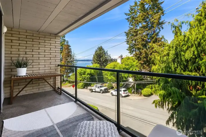 Savor lake views from the private balcony!