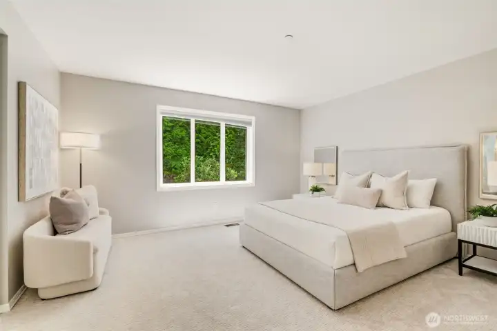 The luxurious primary suite features a spa-inspired ensuite bath, providing a peaceful retreat at the end of the day. The luxurious primary suite features a spa-inspired ensuite bath, providing a peaceful retreat at the end of the day.