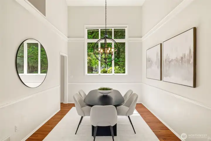 vaulted ceiling in the spacious dining room vaulted ceiling in the spacious dining room