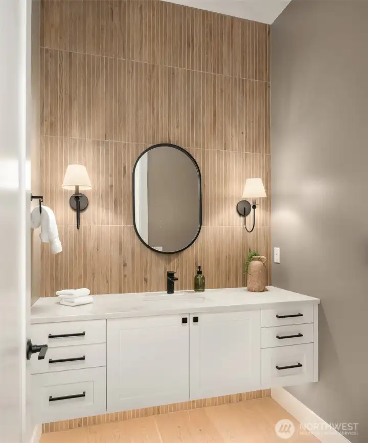 Main floor powder bathroom. Main floor powder bathroom.
