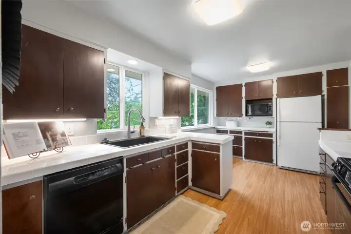 Large, open kitchen.