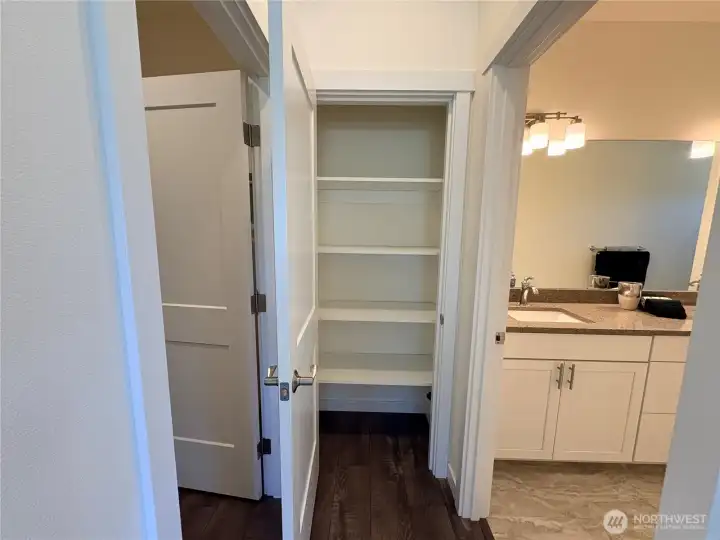 Primary Bd-Walk-In on Left-Bathroom on Right-Hall Closet