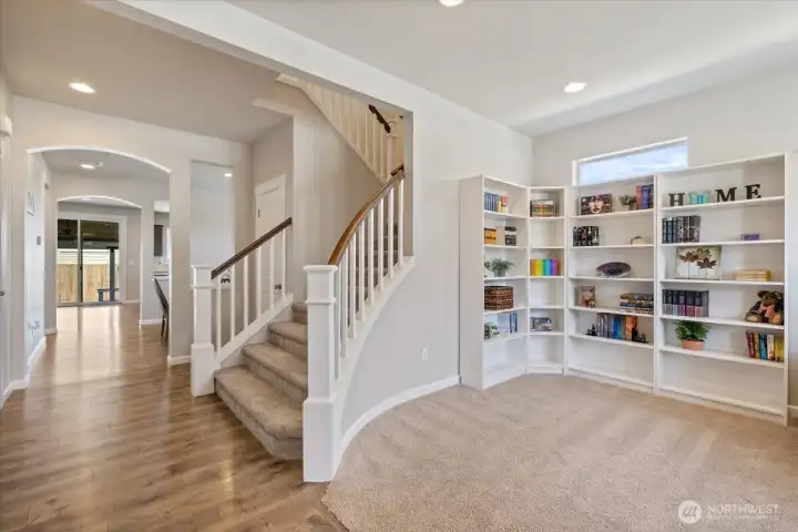 Another living room shot looking in to the house!  Trim package in this house stands out for sure!
