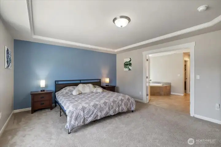 Another angle of the Primary with the French Doors leading into the primary bathroom!