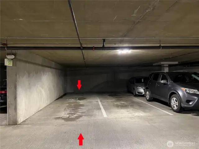 The tandem parking space fits 2 vehicles - great for your in-city ride & second vehicle for outdoor exploration -  a rare find downtown!