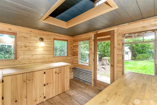 Inside custom shed