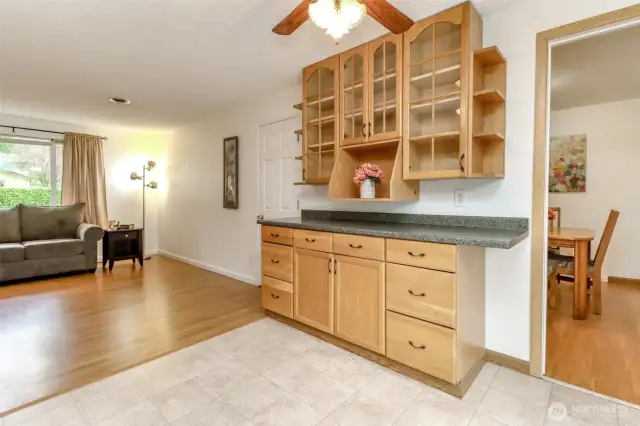 Built in along kitchen