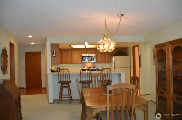 Formal diniing room off the kitchen and eating bar