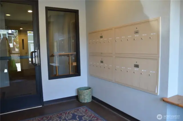 Mailboxes off the alley entrance