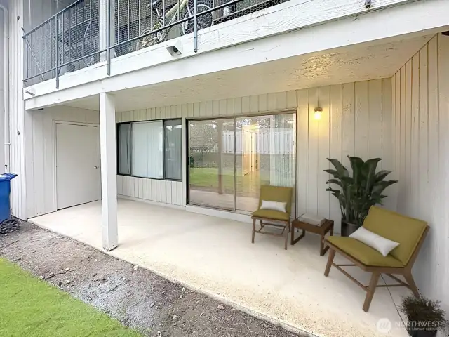 Private back patio.