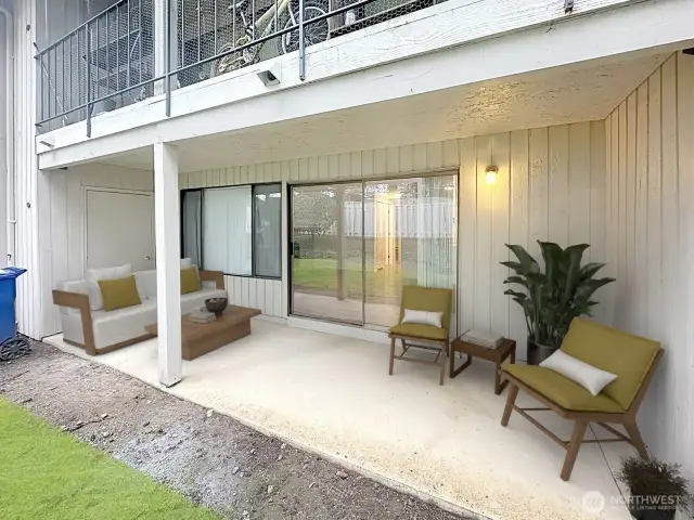 Private back patio.