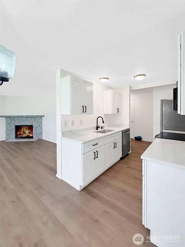 Kitchen and living