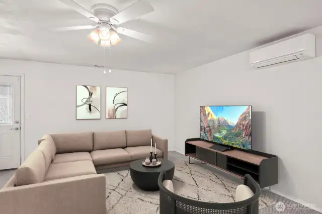 Family room - different angle and Virtually Staged