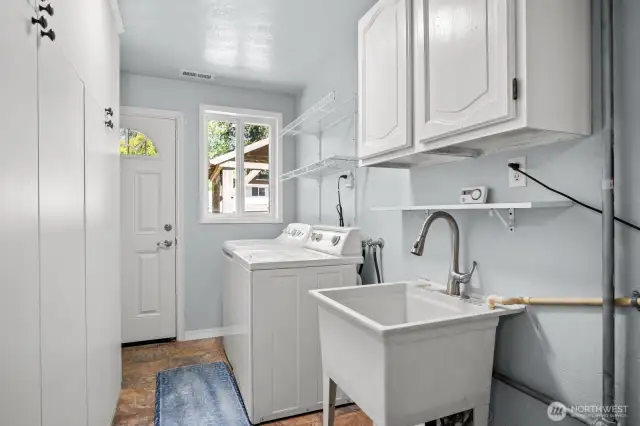 Laundry room and exit door to back yard