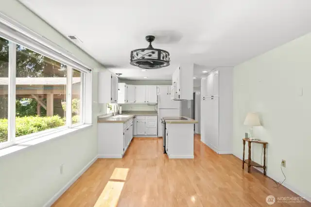 Long view of kitchen