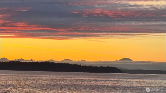 Western facing views of Puget Sound, Vashon Island, shipping lanes and the Olympic Mountains!