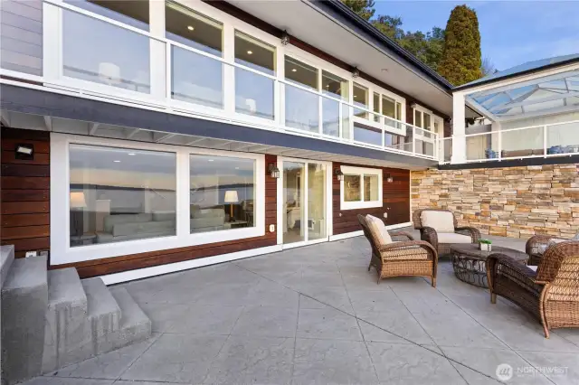 Lower patio just off the rec room for effortless indoor/outdoor entertaining.