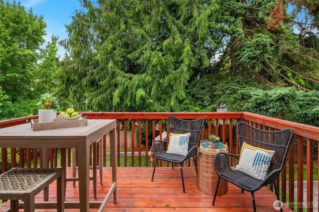 Enjoy your morning cup of coffee on the deck!