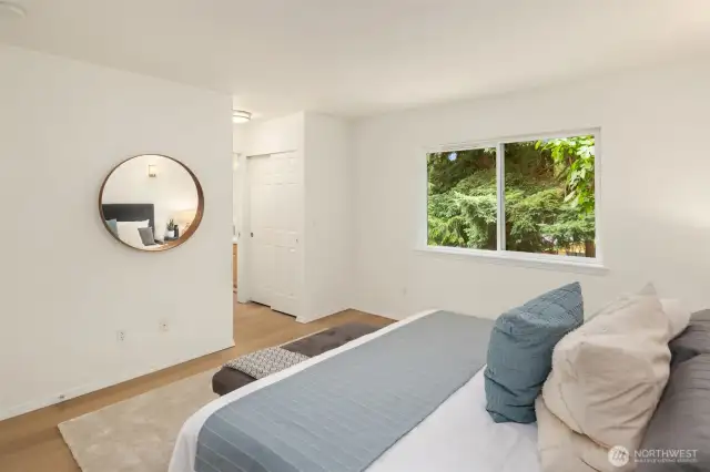 Primary bedroom - hall by closet leads to 3/4 bath.