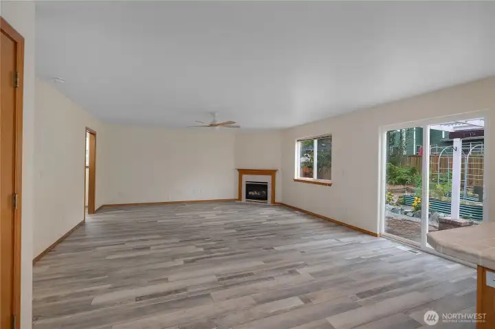 Ceiling fans in the great room and bedrooms circulate air, and an all new HVAC system, furnace and air conditioning, will provide years of comfort no matter the season.