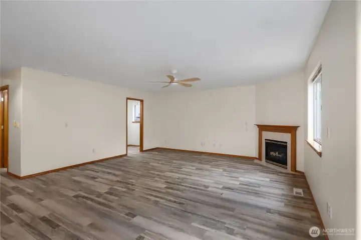 The gas fireplace was recently serviced and inspected, so it's ready for those cool, fall nights that aren't too far off.
