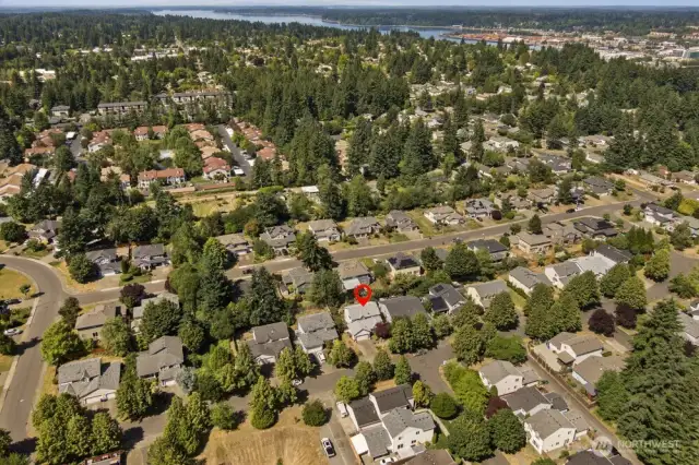 Plus, the tree lined streets are lined with sidewalks, giving off a warm and inviting neighborhood vibe.