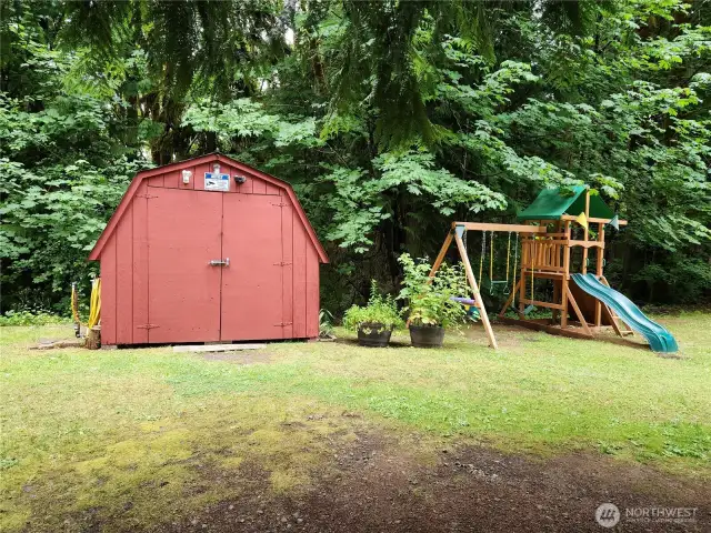 storage shed and play ground