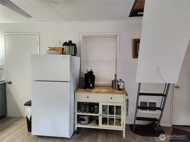 kitchen showing loft ladder