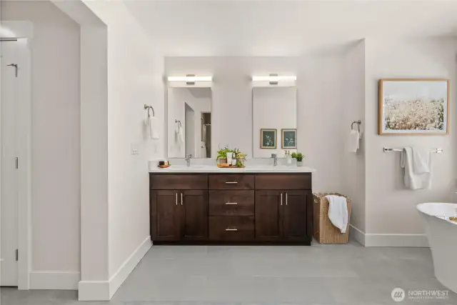 Stylish double vanity.