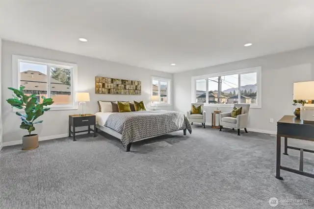 Oversized Primary bedroom. Pictures depict a previously built home similar to the home going to be built on this lot. Floor plans, Elevations, colors, upgrades & materials may be different.