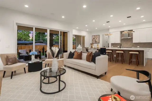 Built-In Speaker System in the Great Room, Outdoor Patio, Primary Suite, Ensuite Bath & Media  Room
