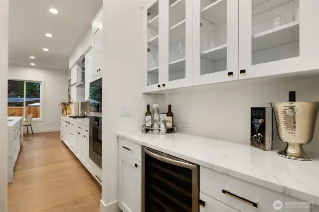 Dedicated Walk-In Pantry & Butler’s Pantry with Built-In Wine Storage