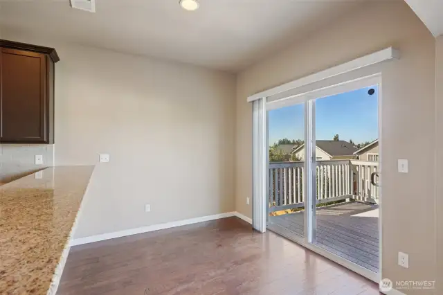 Eating area off kitchen