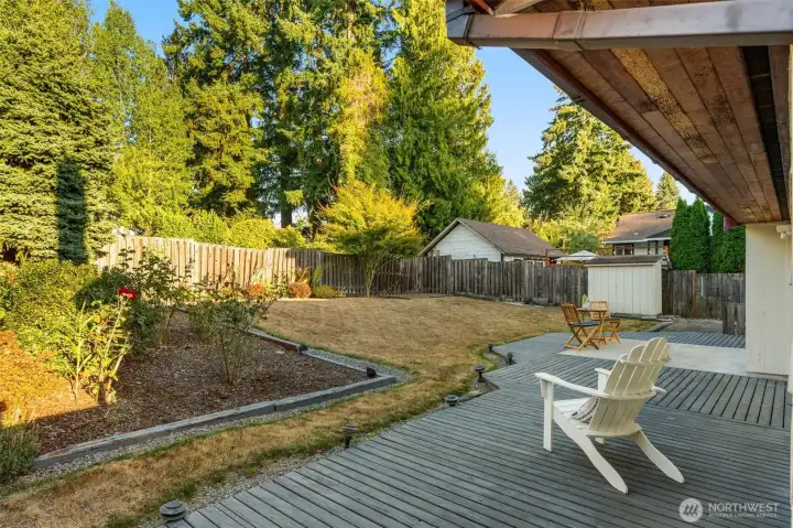 Fully fenced backyard