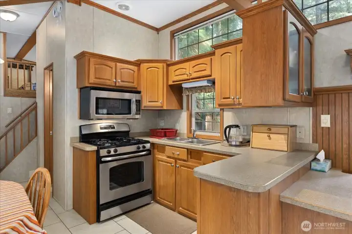 Kitchen with dining space.